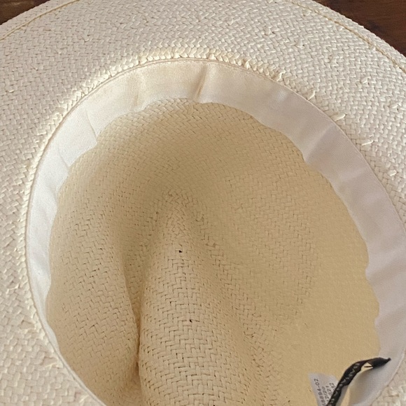 BANANA REPUBLIC | Cream Straw Fedora with Black Band - Picture 6 of 7